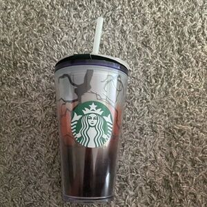 Starbucks Black and Orange Halloween Tumbler
